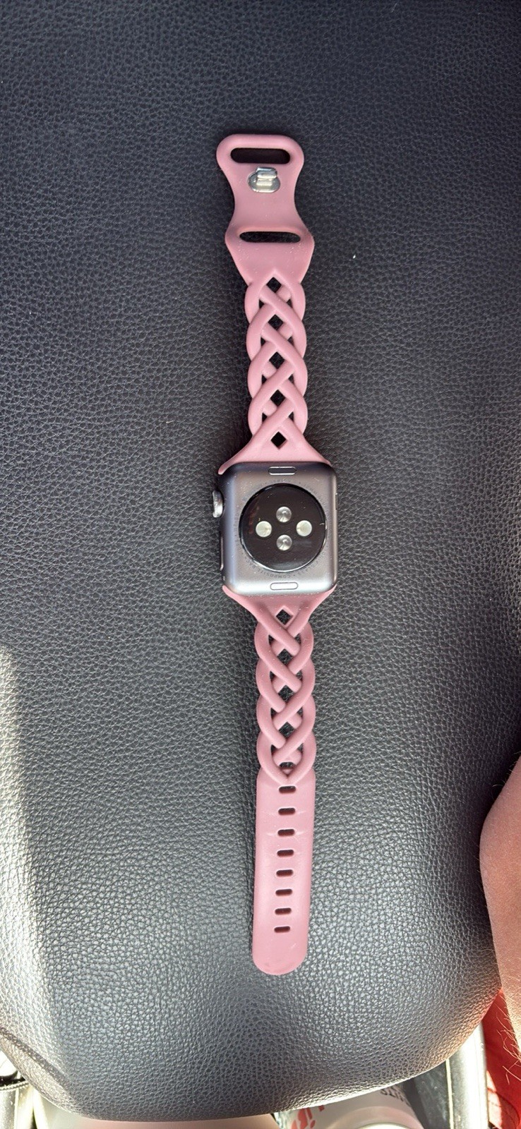 Apple Watch Series 3 38mm Silver Aluminum Case Pink Silicone Band