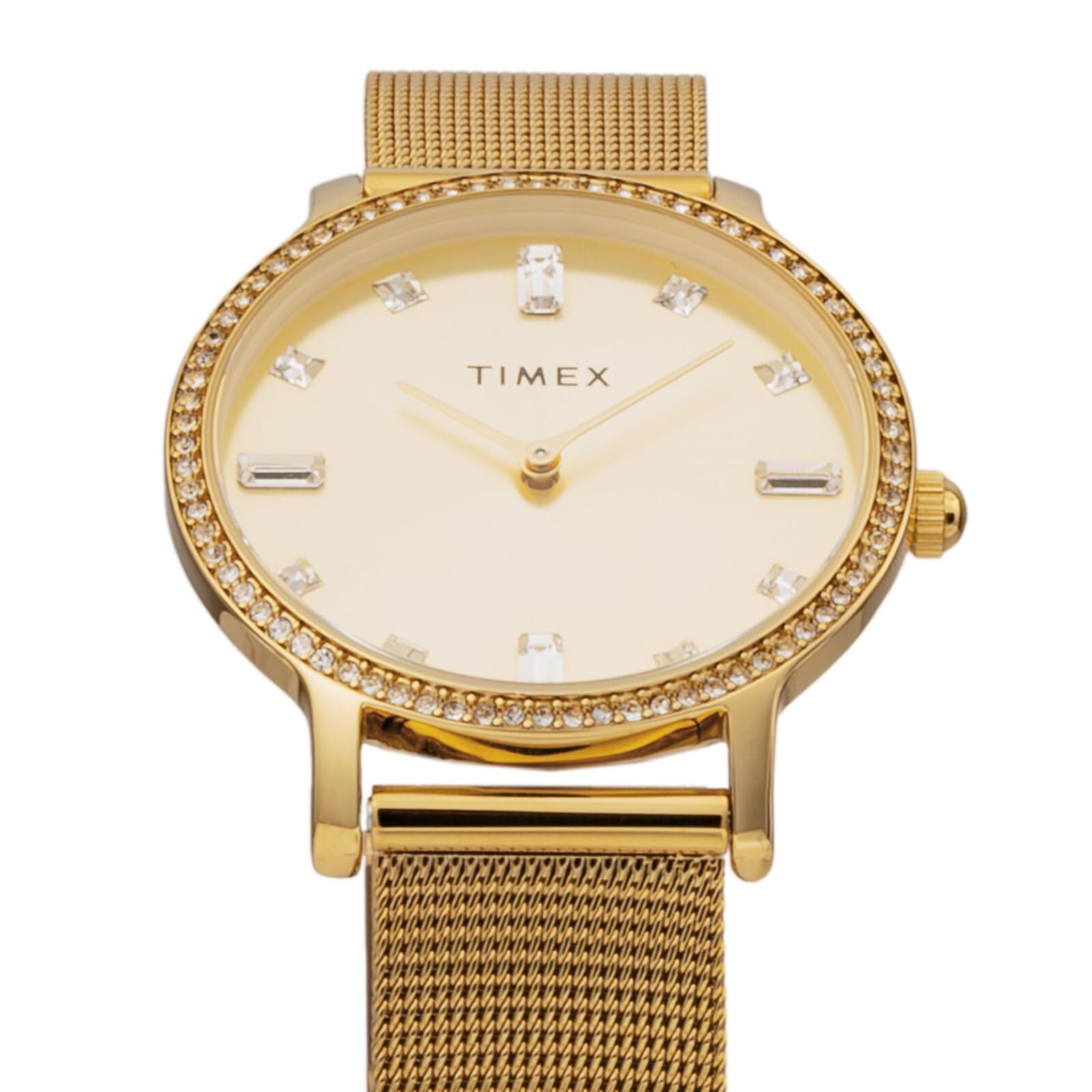 Timex Watch Transcend Gold Dial Quartz 34mm TW2W19300