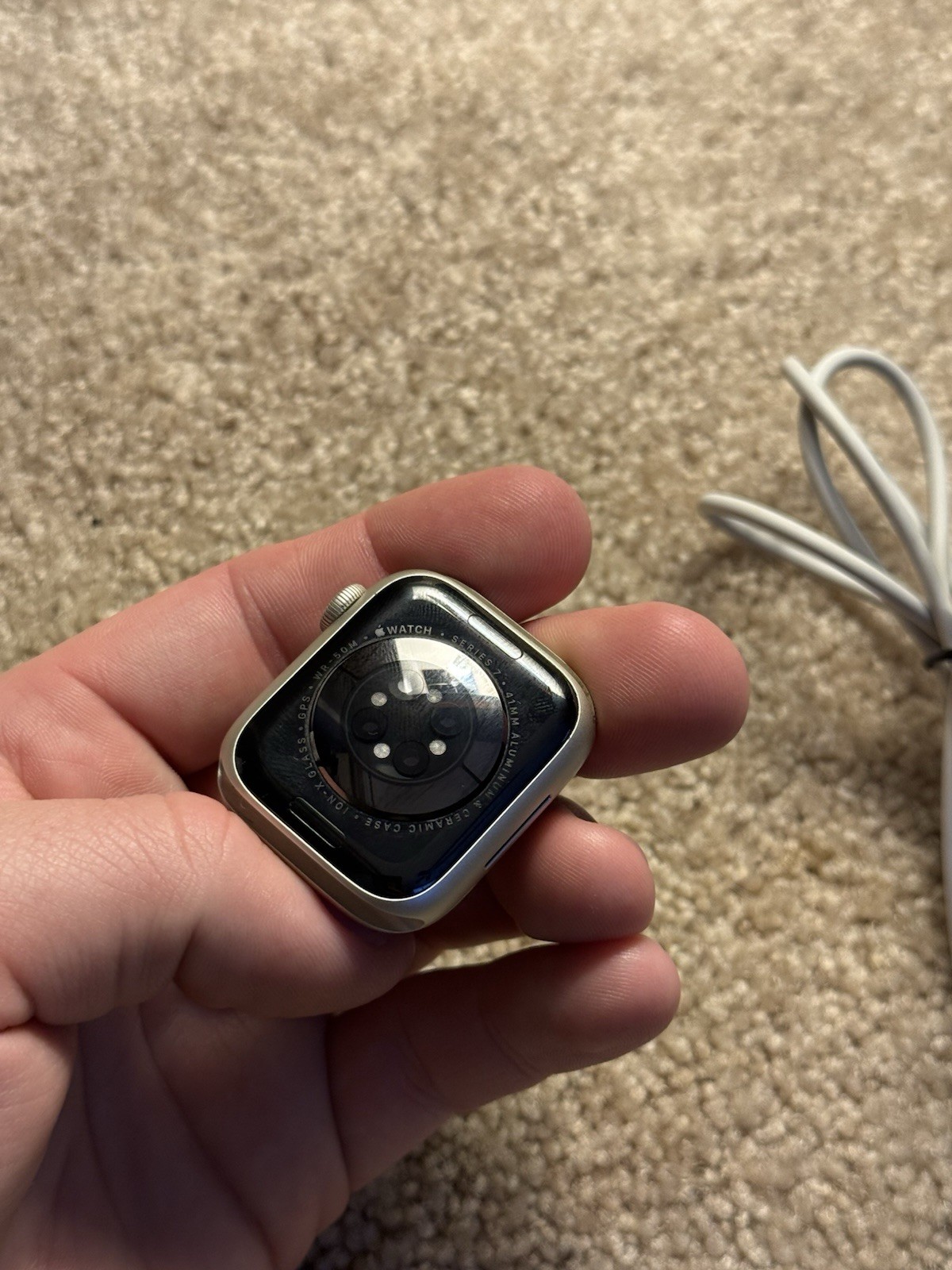 Apple Watch Series 7 41mm Aluminum Case with Sport Band – Starlight Working
