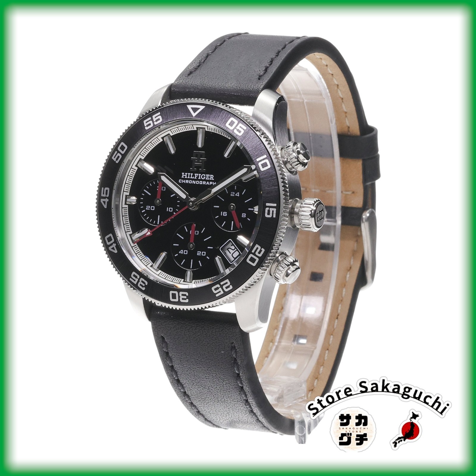 Tommy Hilfiger TH85 Men’s Quartz Chronograph Watch 1792162 Black Dial Leather