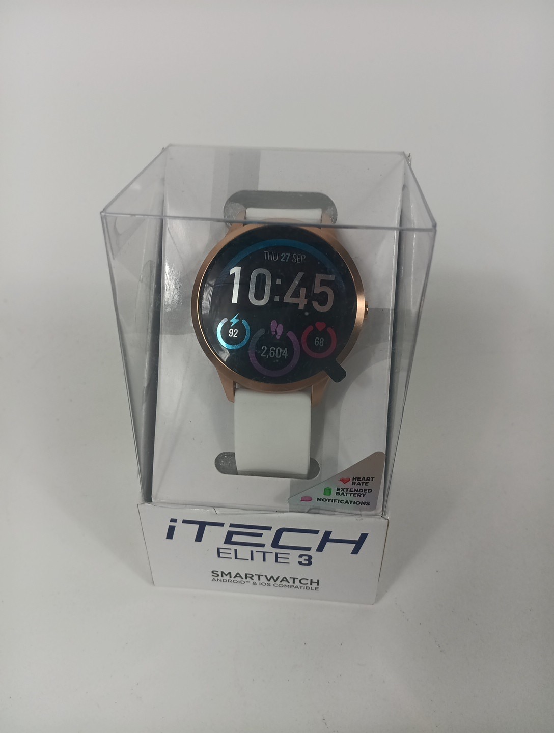 iTech ELITE 3 Smart Watch Android And IOS Compatible White & Rose gold