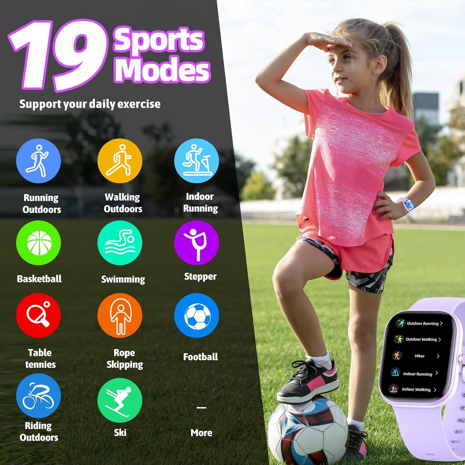 Smart Watch for Kids with Fitness Tracking, Waterproof Design, and Notifications