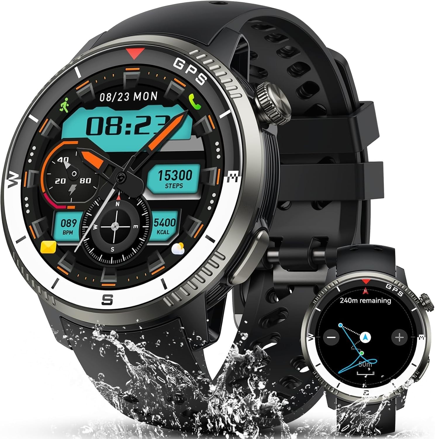 GPS Smartwatch for Men & Women, 1.43″ AMOLED Display, Fitness Tracker, 170+ Mode