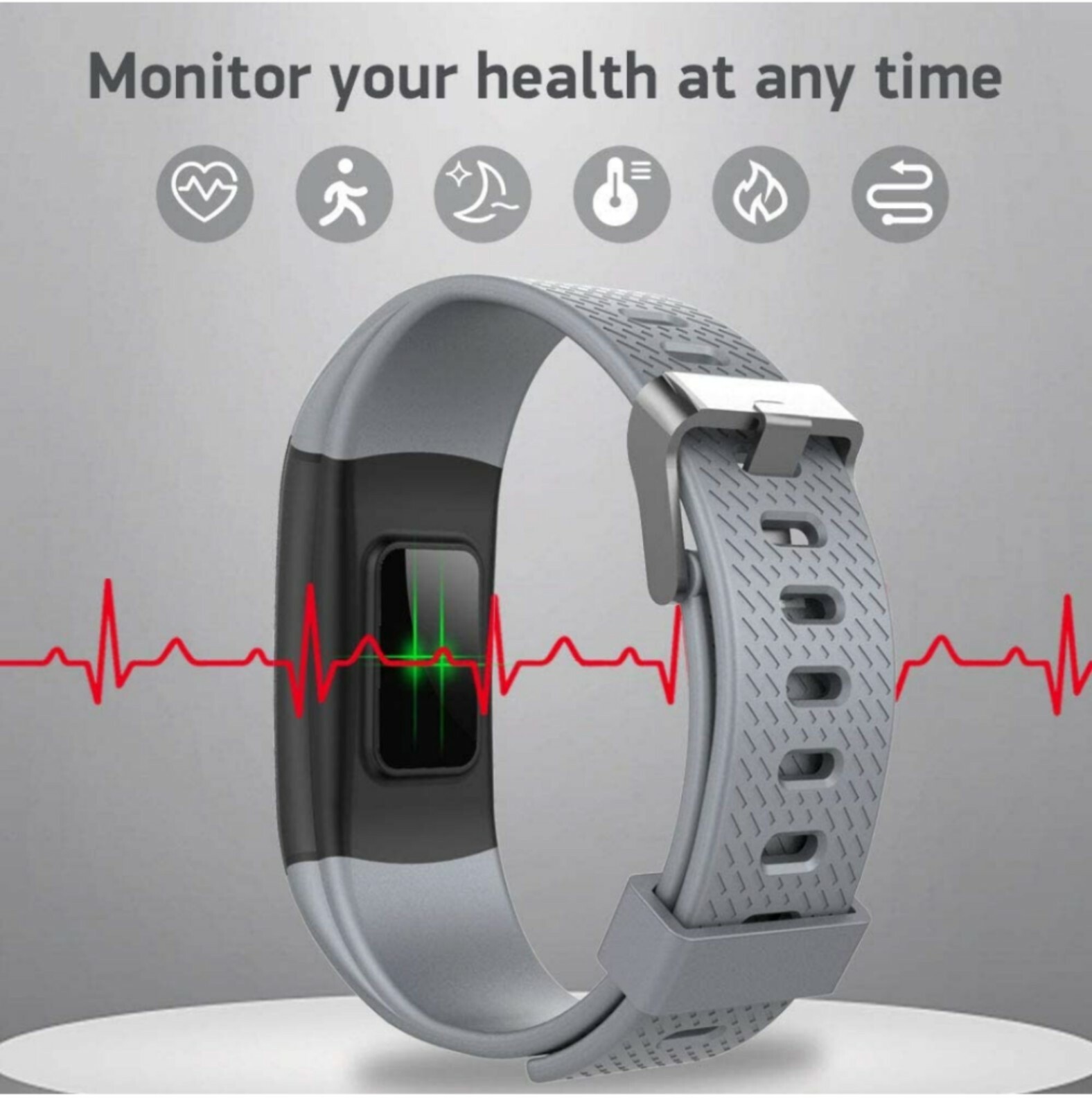 WalkerFit Fitness Tracker Heart Rate, Sleep Activity Monitor, Pedometer Gray #18