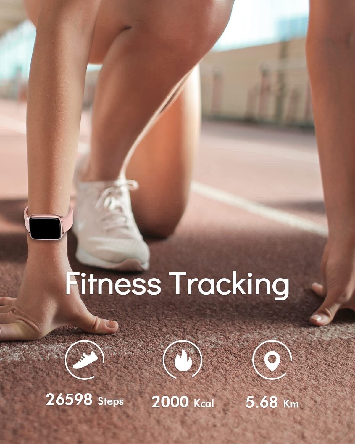 Smart Watch 1.69inch for Android iOS Compatible IP68 Waterproof Fitness Watch