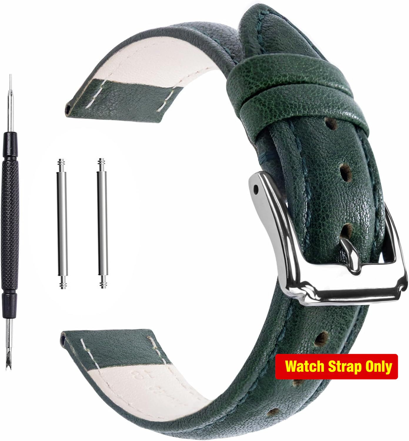 Calf Leather Strap Compatible with 14mm 16mm 18mm 20mm 22mm Watches