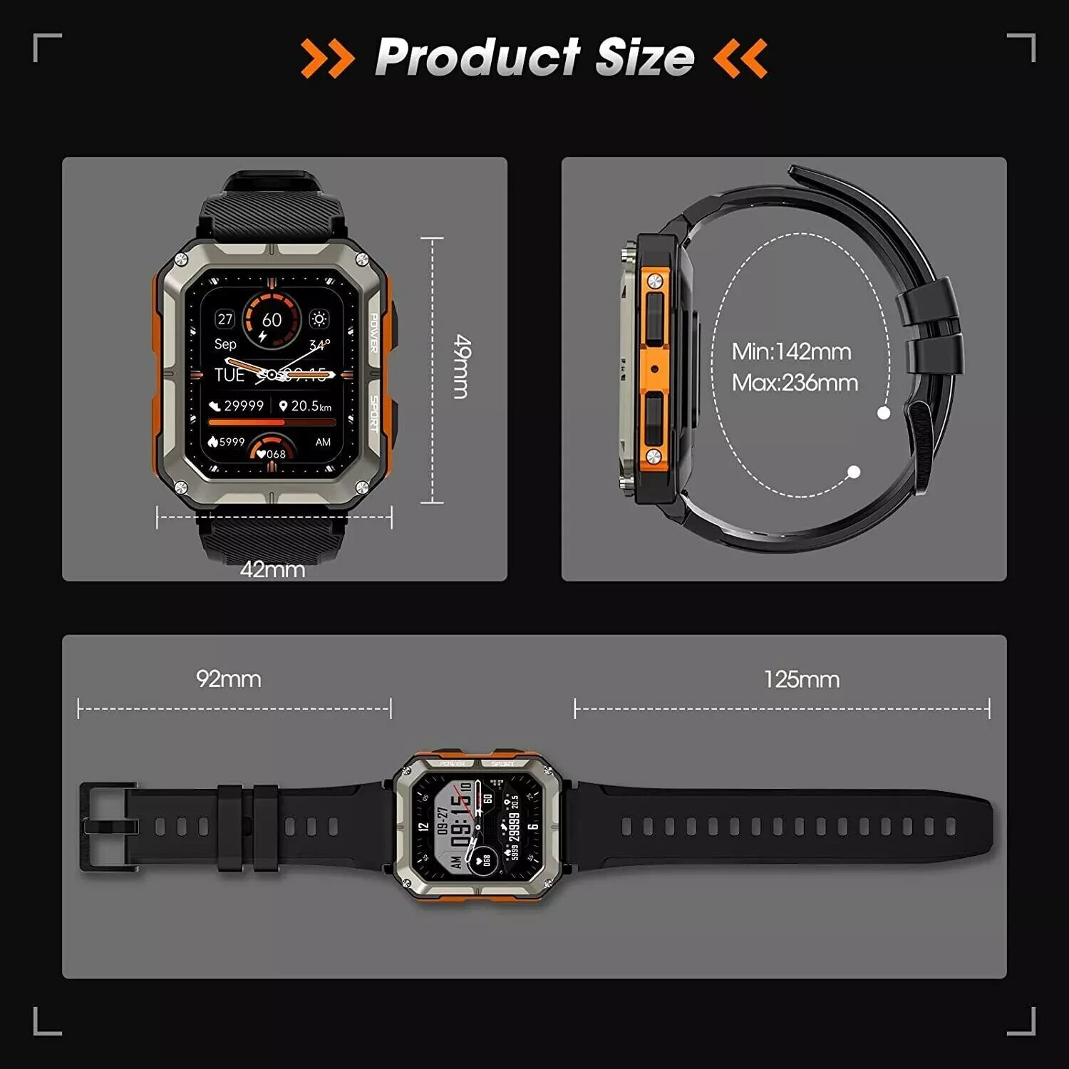 2024 New Blood Pressure Smart Watch Men Military Fitness Tracker Wristwatch