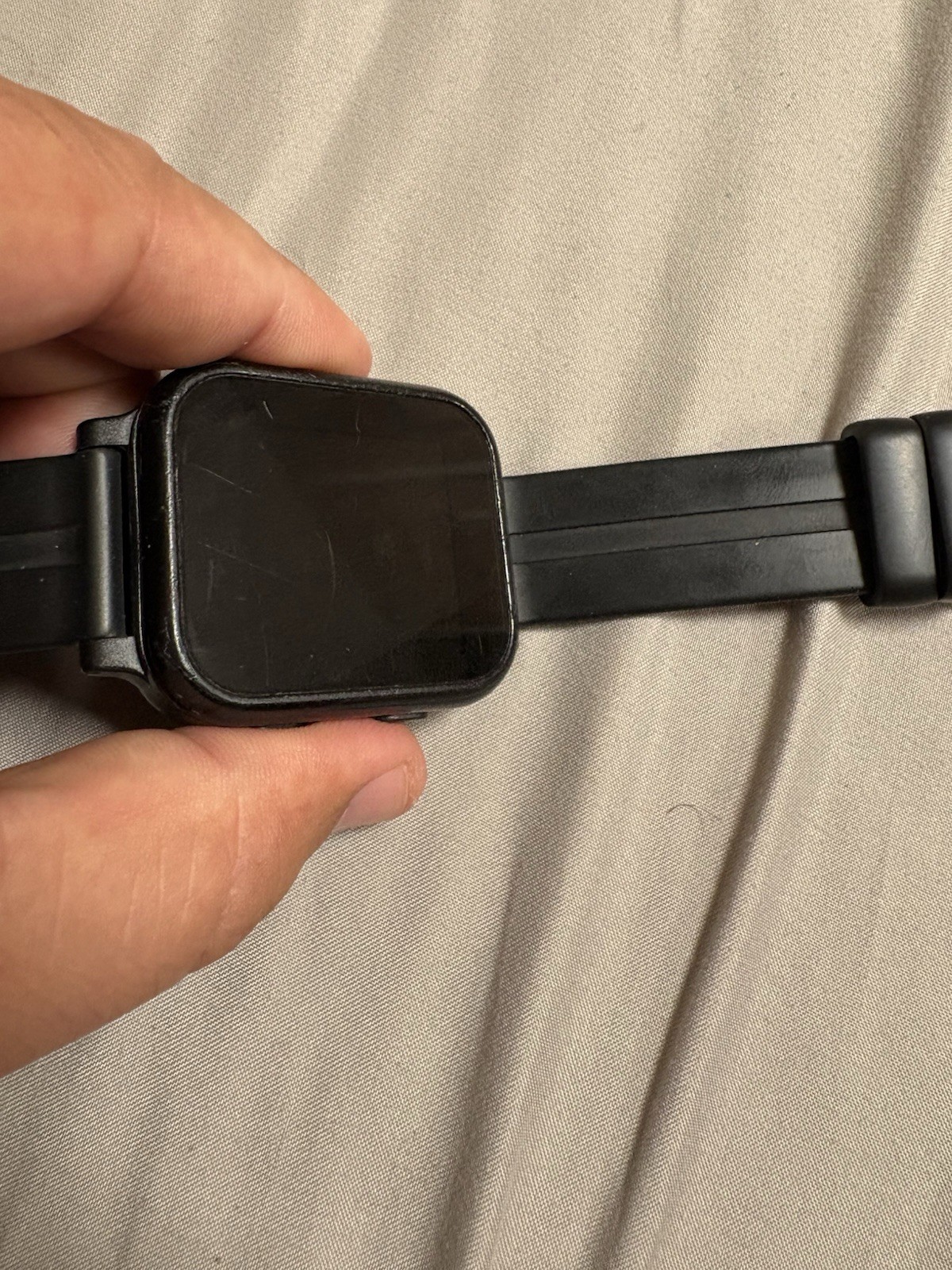 Black Smartwatch with Silicone Band