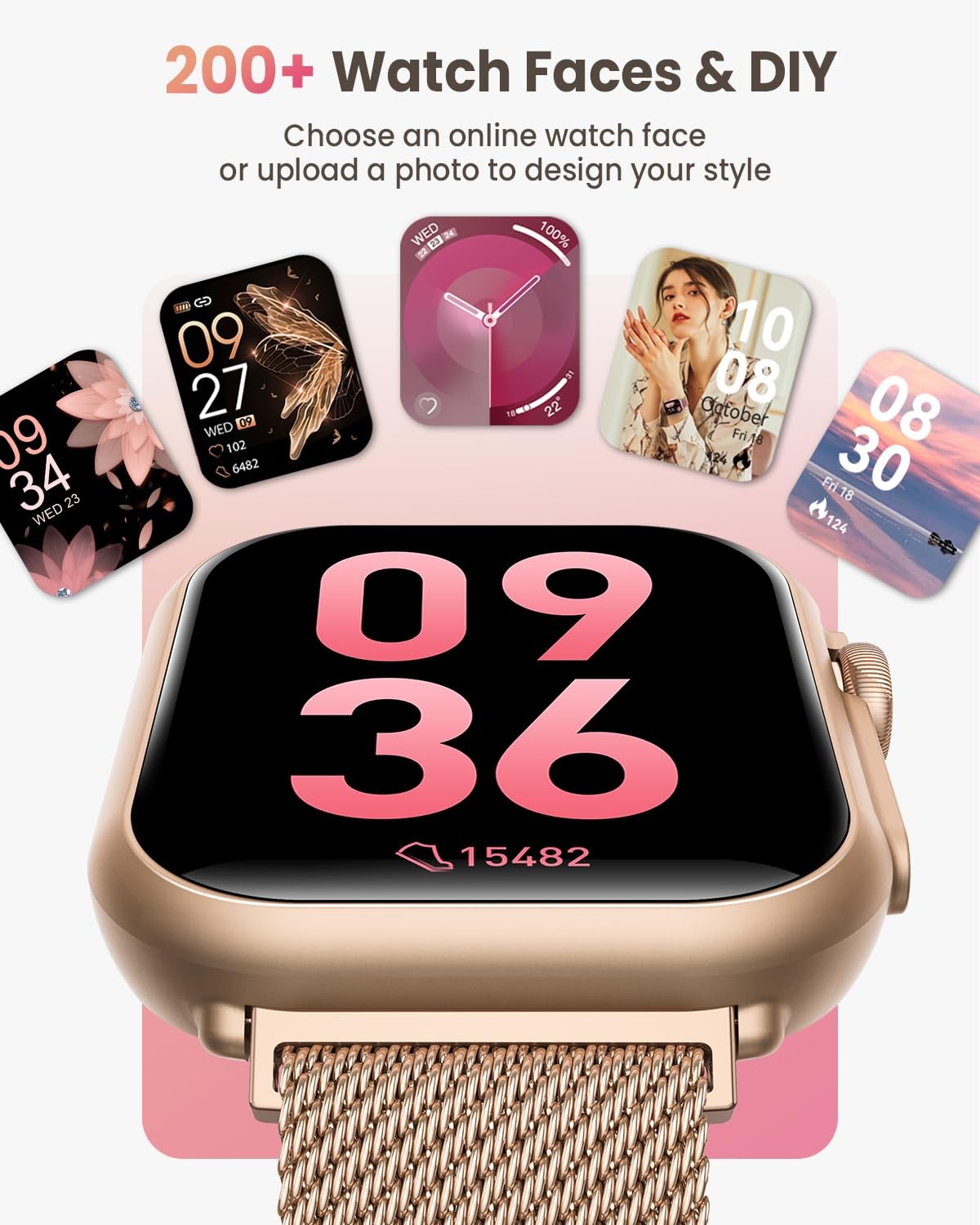 Smart Watch for Women Men Fitness: Smart Watch for iPhone&Android Bluetooth Call