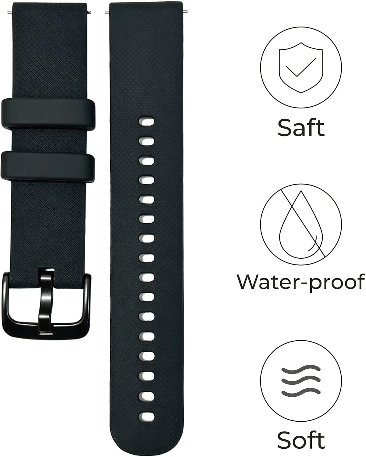 2 Pack Soft Silicone Strap Compatible with Garmin Vivoactive 4S 18mm