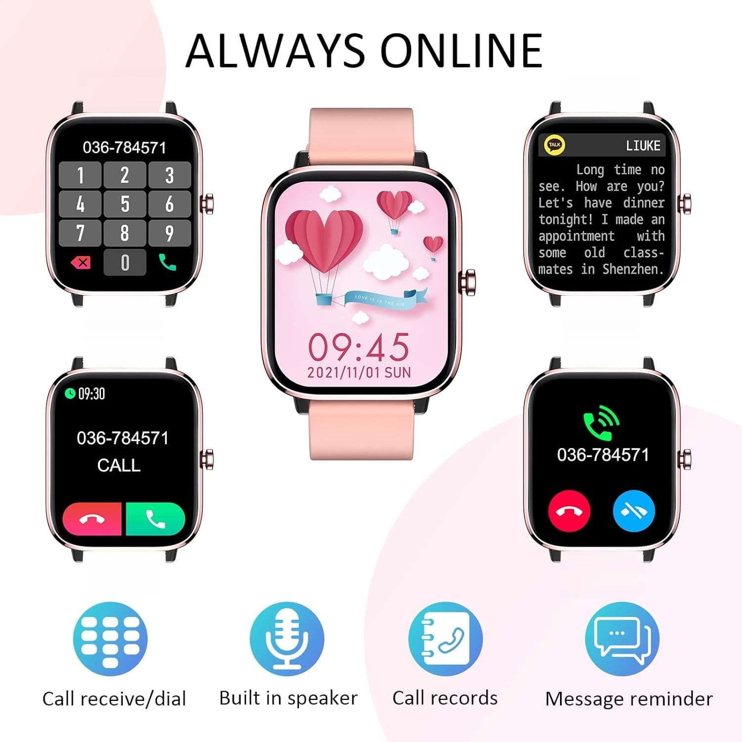 Bluetooth Smartwatch for Women – Stylish, Waterproof with Notifications