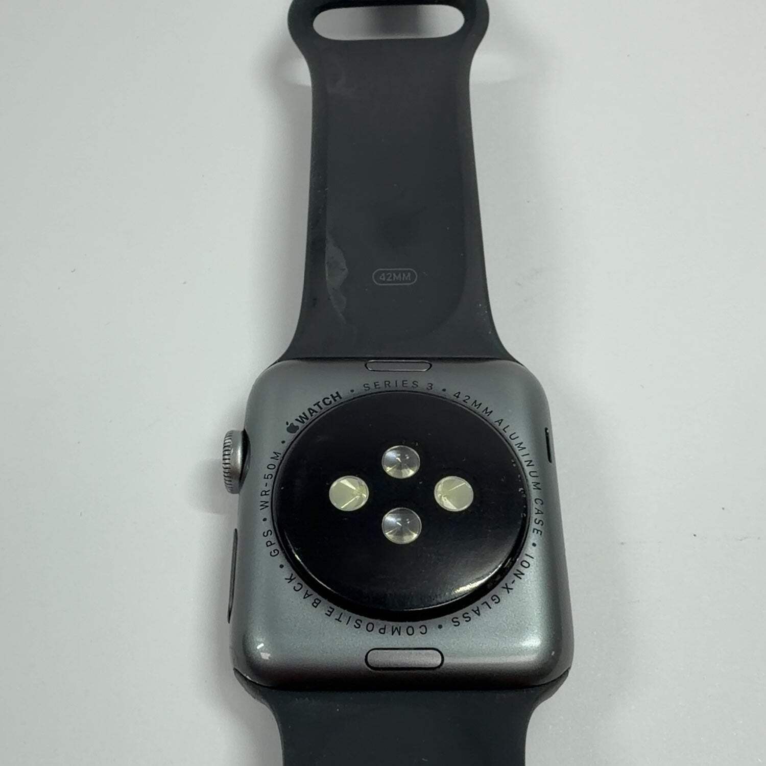 GPS Only Apple Watch Series 3 42MM Space Gray Aluminum Black Sport Band A1859