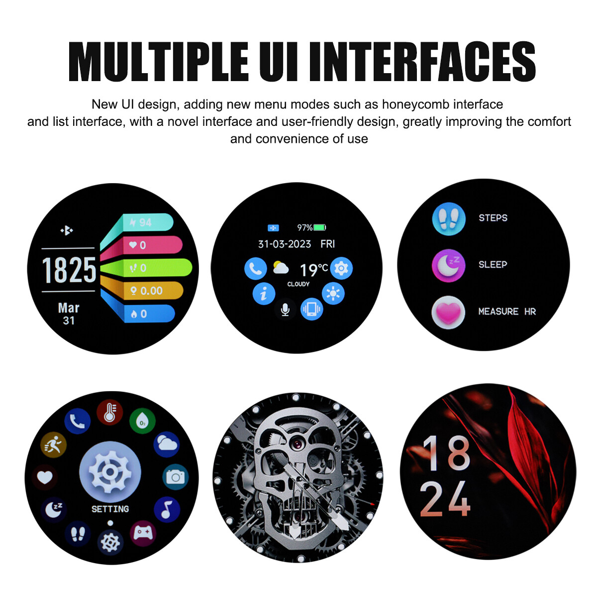 Men’s Waterproof Smart Watch Military Tactical Wristwatch Sport Fitness Tracker-