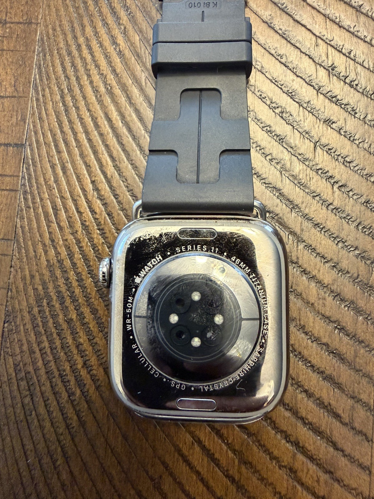 Apple Watch Series 11 GPS + Cellular, 46mm Natural Titanium Case and Hermes band