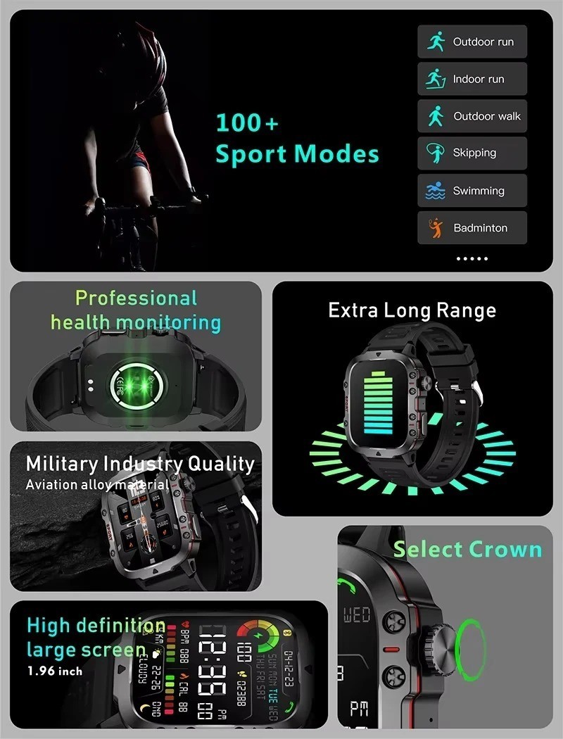 2026 Smart Watch For Men/Women Waterproof Smartwatch Bluetooth iPhone Samsung