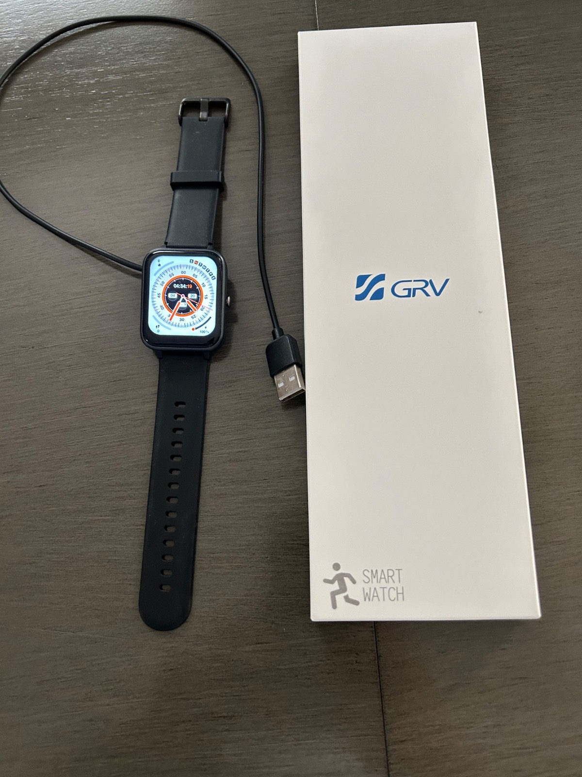 GRV Smart Watch FC1 Black Silicone Band