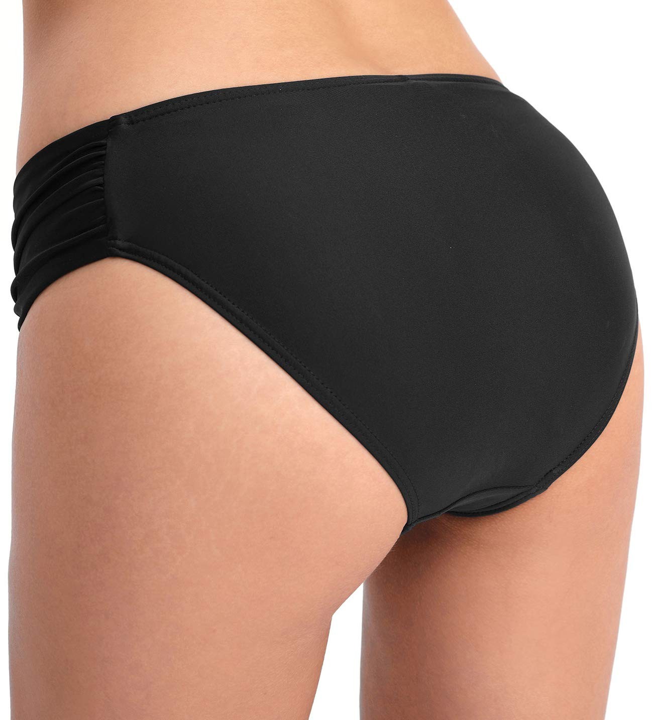 Women’s Bikini Bottoms Side Shirred Hipster Swimsuit Bottom Low Waisted Bathi…