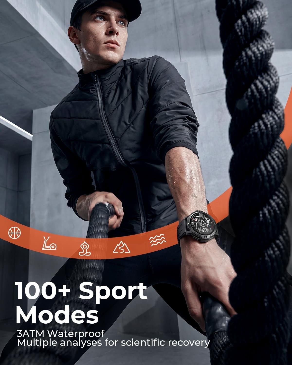 Fit Pro GPS Sports Smartwatch with Full-Cycle Training System, Heart Rate SpO2