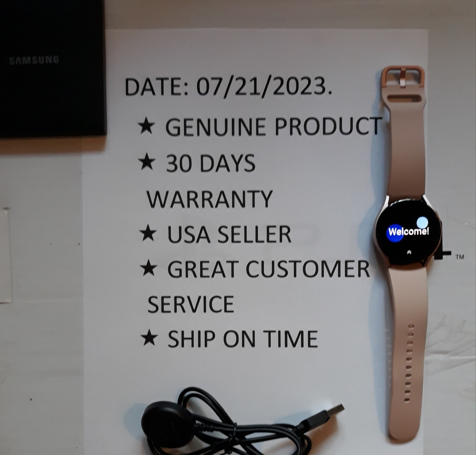 Samsung Galaxy Watch4 SM-R865 40mm Aluminum Case with Sport Band – Pink Gold…