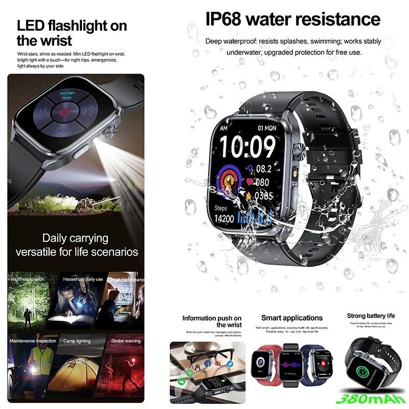 New Accurate ECG Smart Watch Heart Health Analysis Blood analysis Blood Lip 2025