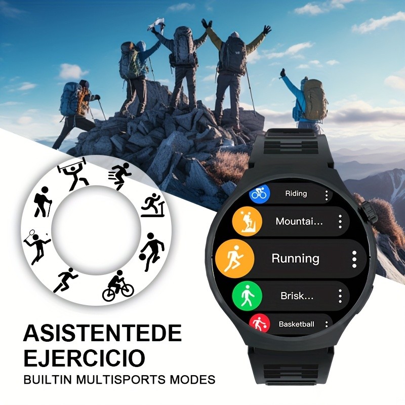 2.01in Round Smart Watch Bluetooth Call Fitness Tracker Android iPhone Men Women