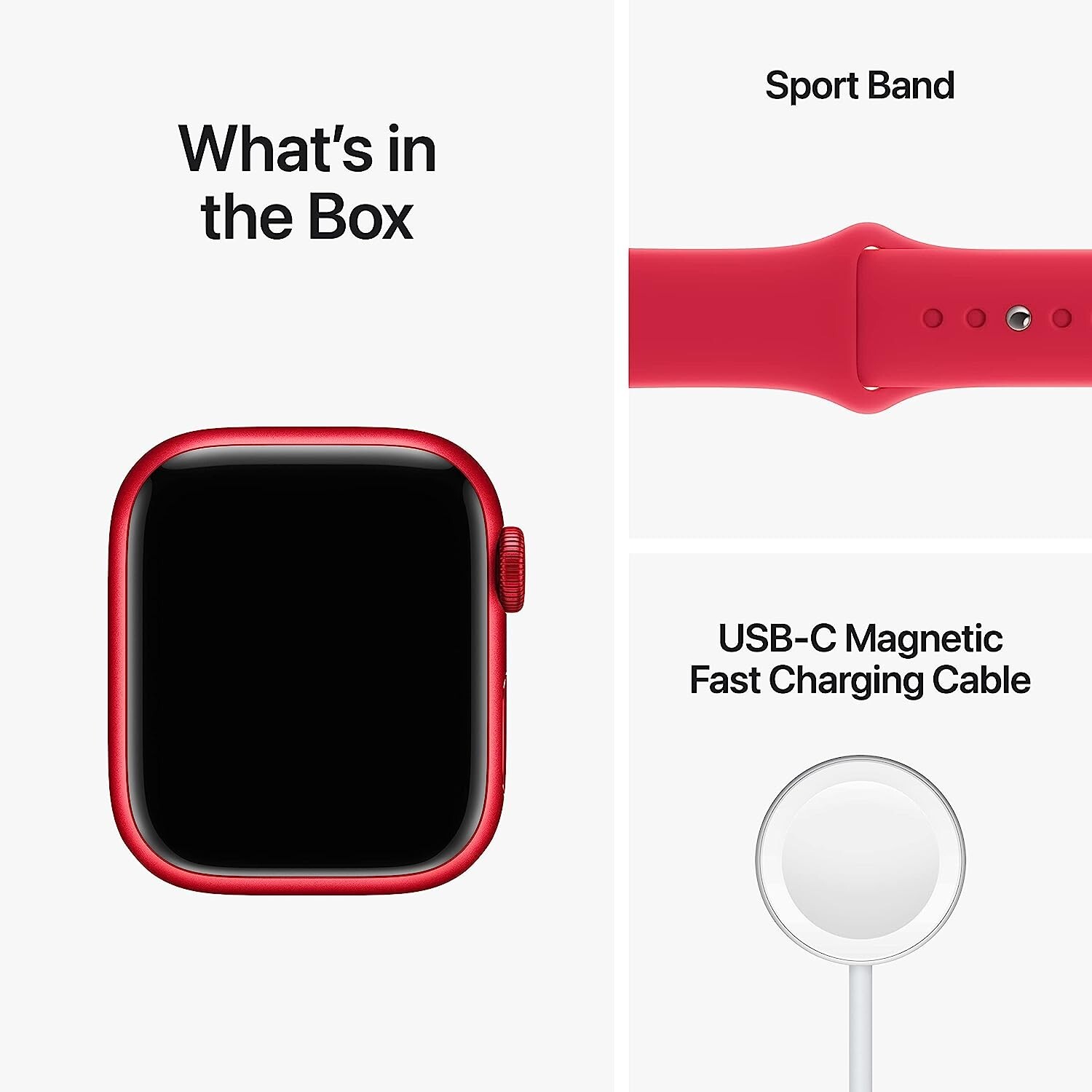 New Apple Watch Series 8 Smart Watch Aluminum Case with Sport Band 45mm M/L Red