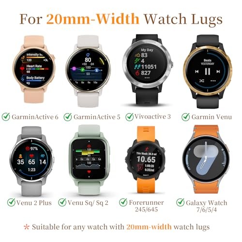 Metal Strap Compatible with Garmin Vivoactive 5/6/3 and Venu 4/3S/2S Watch Bands