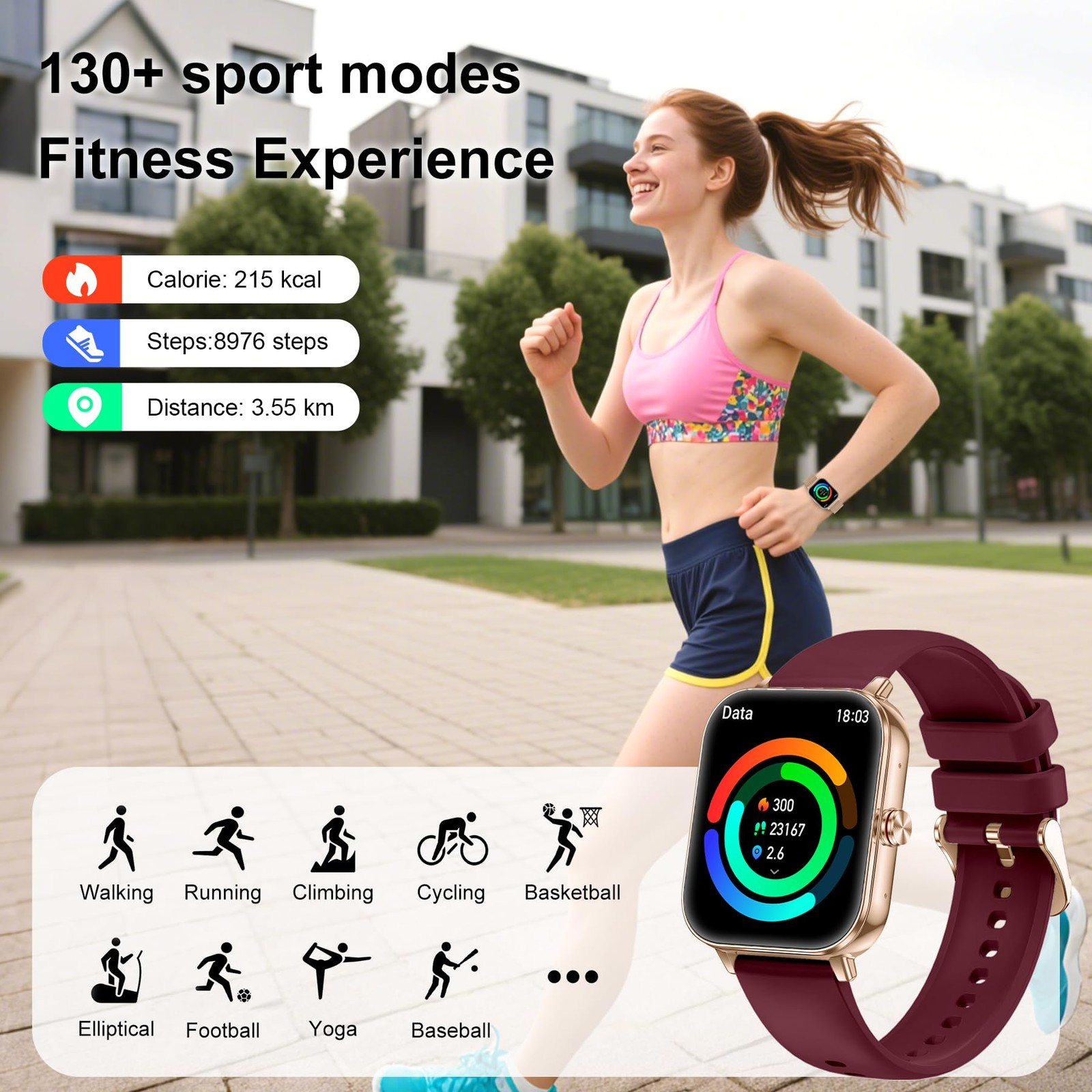 Smart Watches for Women (Android&iPhone), 1.85″ HD with Calls/Messages/Notifi…