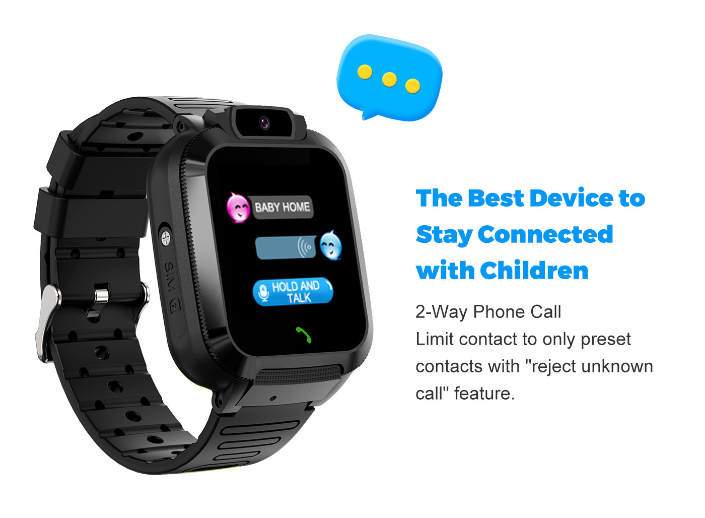 KIDS Smart Watch with SOS Button IP67 Waterproof TFT Display Magnetic Charging