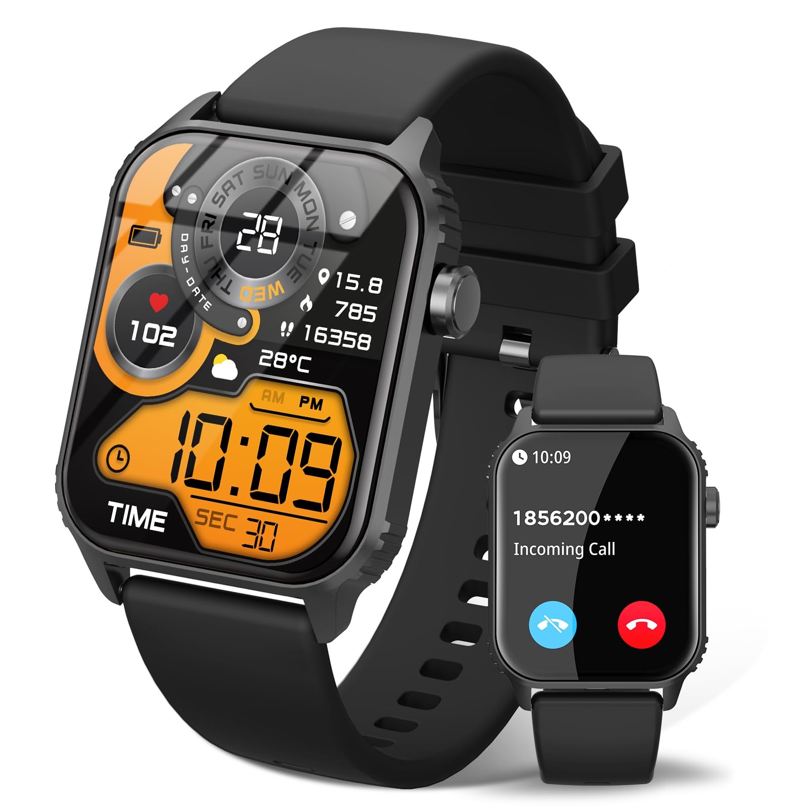 DIVOAZBVO Smart Watch for Men, 120+ Sports Modes Smartwatch one size, Black
