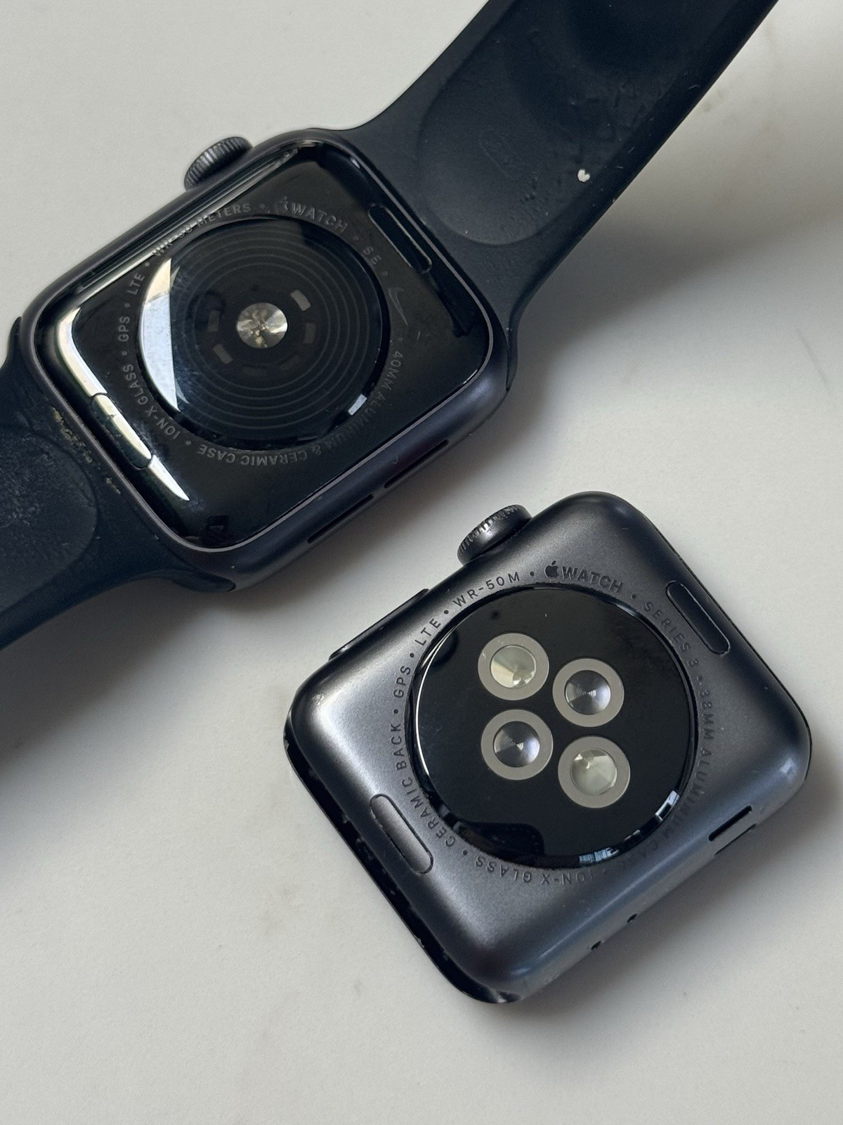 Lot of 2 Apple Watches Series 5 40mm & Series 3 38mm For Parts Repair AS-IS