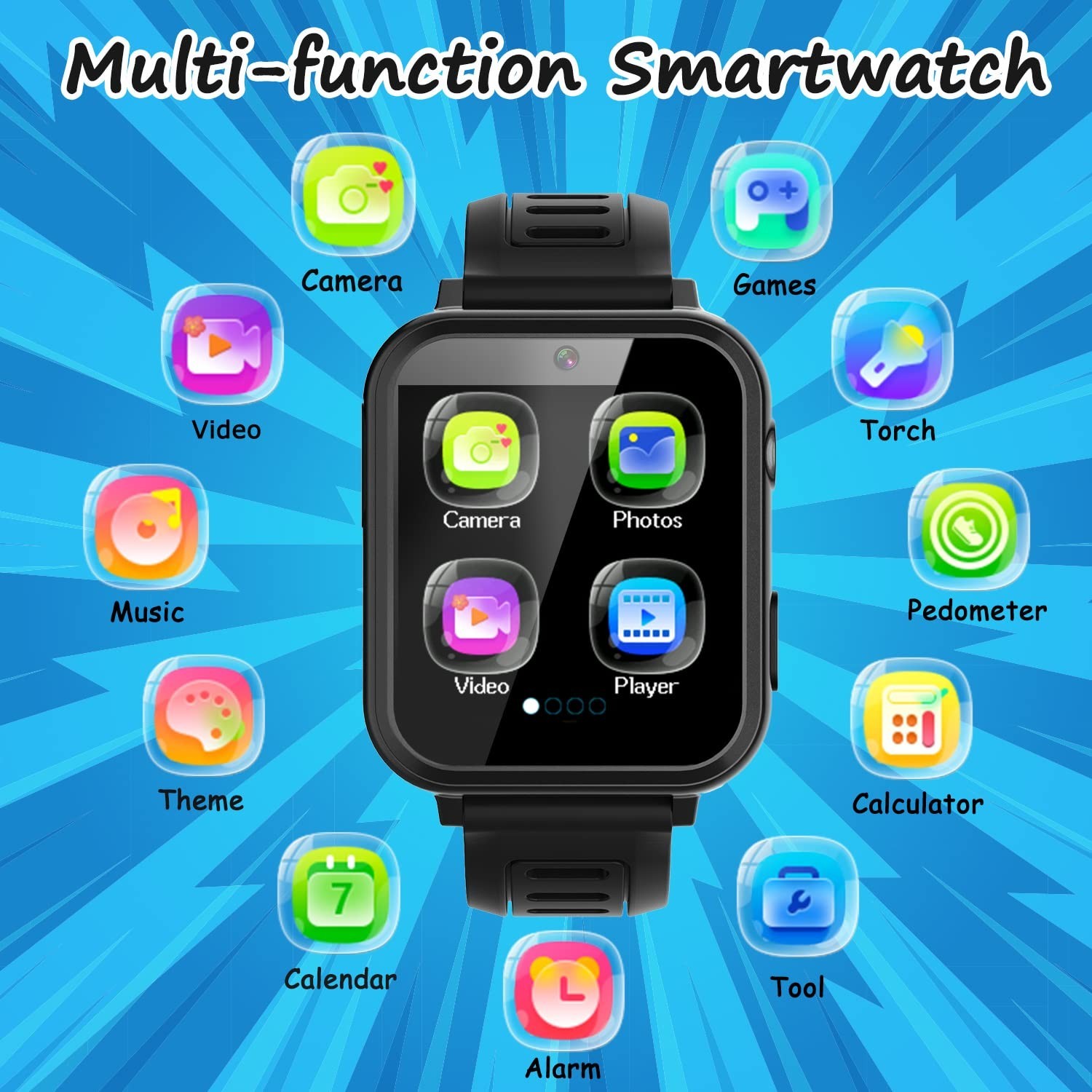 Kids Smart Game Watch with 39 Games, HD Touch Screen, Video Camera, Music Player