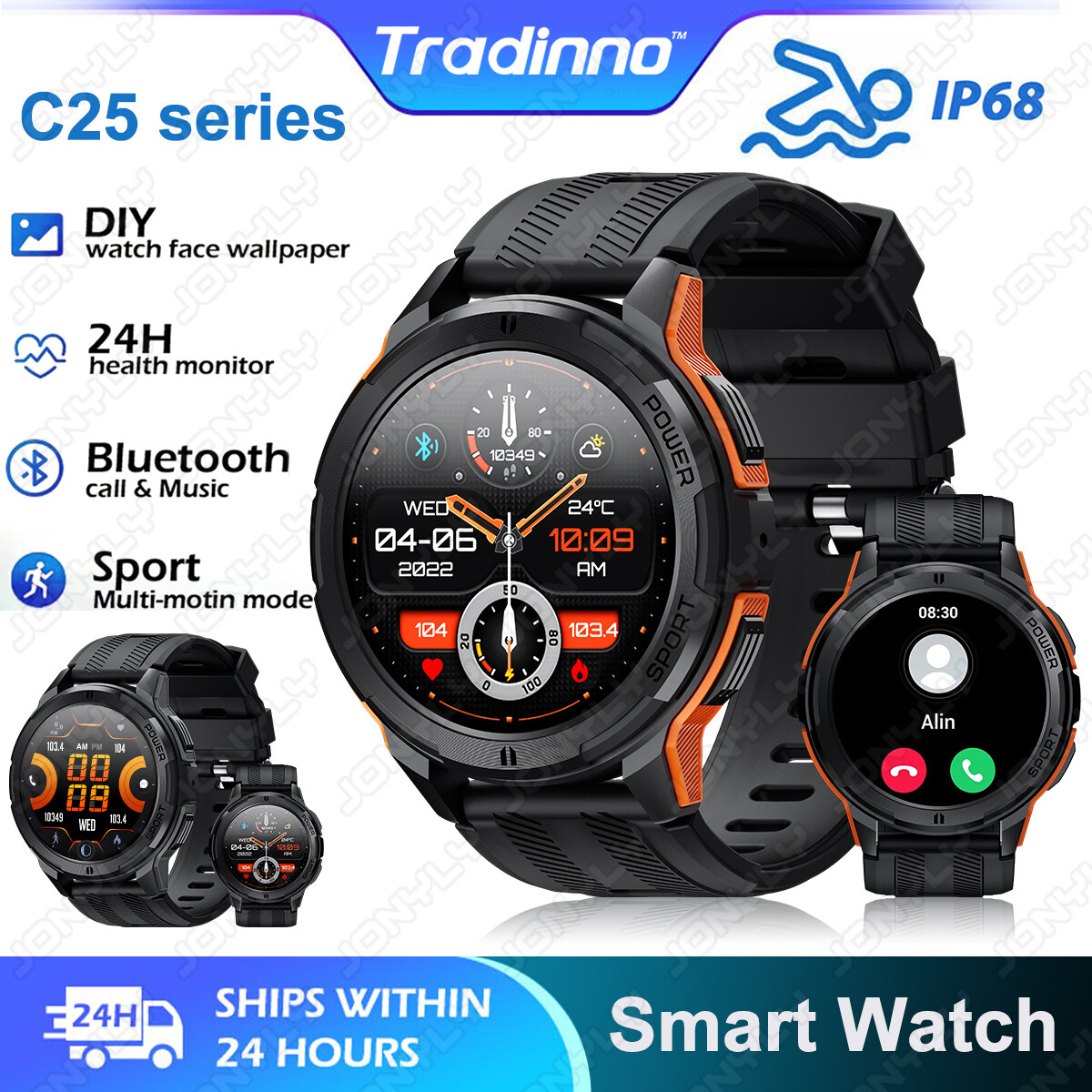 Military Smart Watches for Men(Answer/Make Calls)Rugged Tactical Fitness Tracker