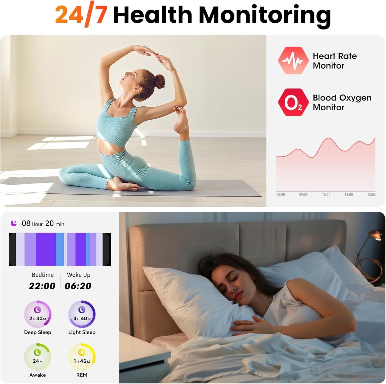 Smart Watch for Women Bluetooth Call IP68 Waterproof Heart Rate Android iPhone
