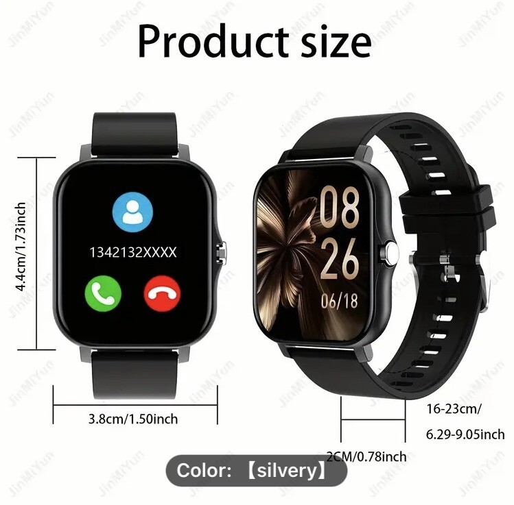 Smart Watch Gray 1.83-Inch Full-Screen Touch Sports Men Women Wireless Calling
