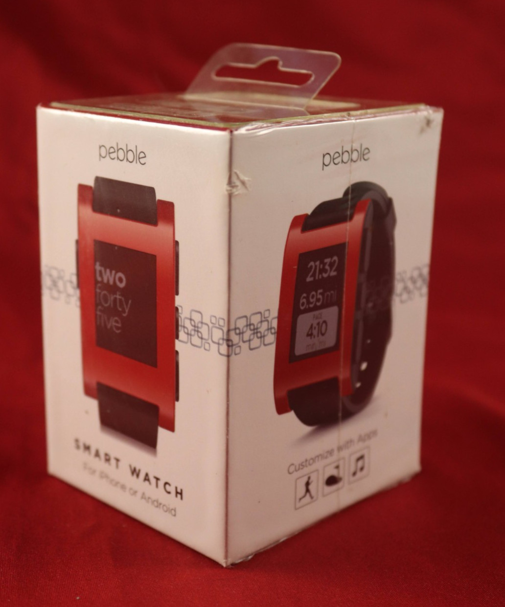 Factory Sealed Pebble 301RD Original Smartwatch – Red
