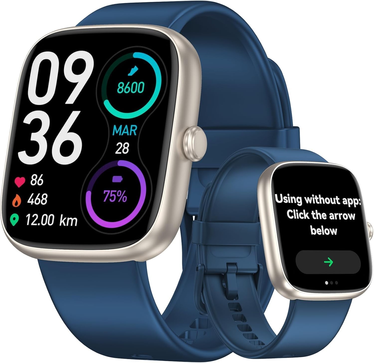 Smart Watch Senior Friendly Large Font No App/Phone Required Fitness Tracker,…