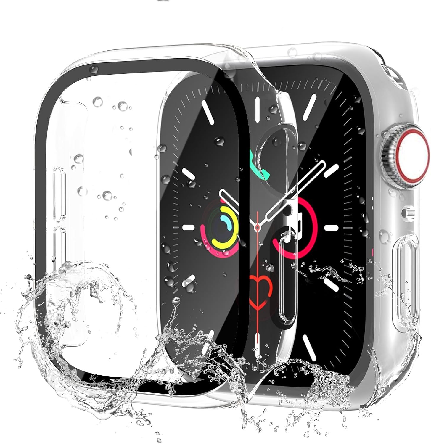Waterproof Case for Apple Watch Series 4 5 6 40mm Built-in Tempered Glass Protec