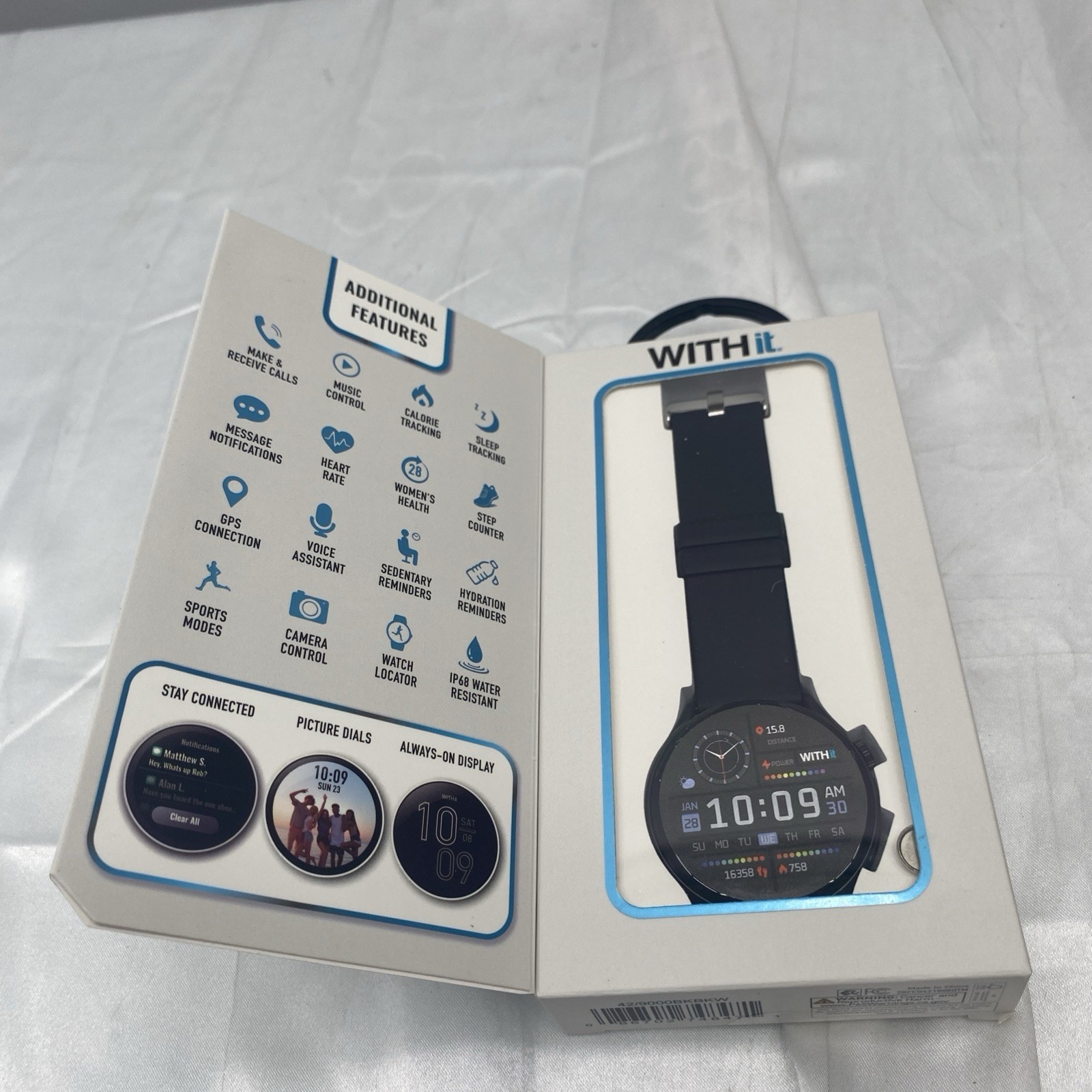 NEW – Withit Smartwatch Black Touchscreen Display – Amoled DECA