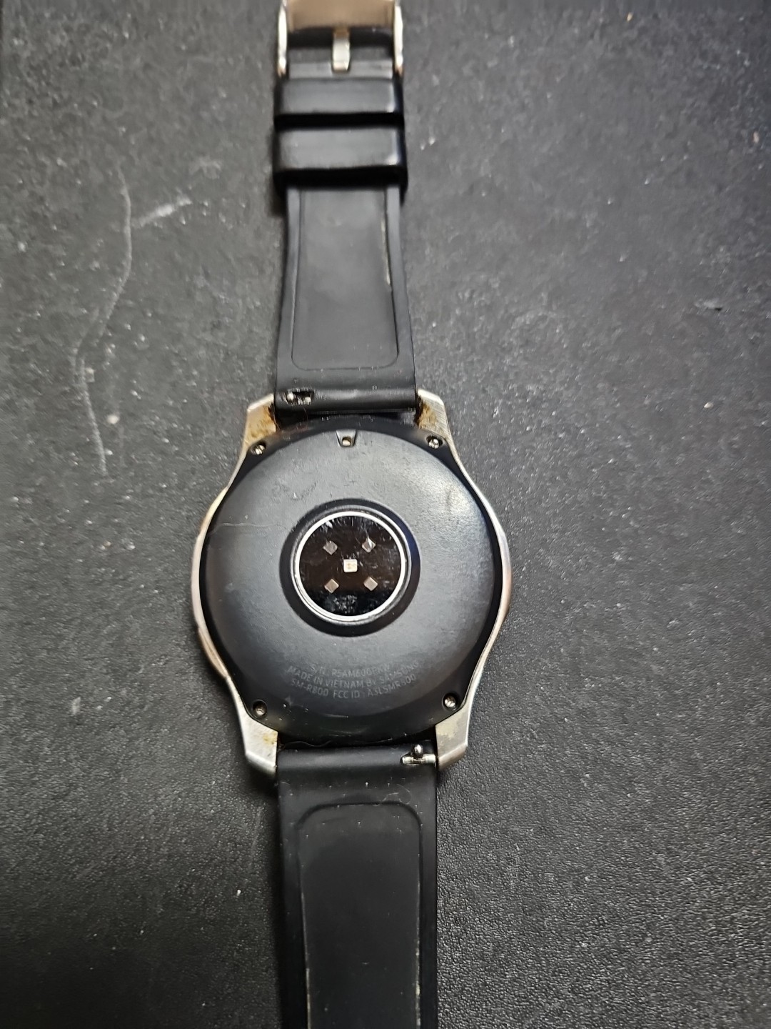 SAMSUNG Galaxy Watch 42mm SM-R810 Midnight Black Large silicone band