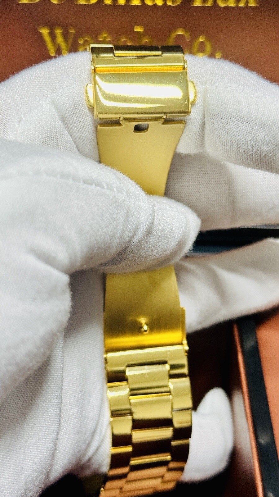 Custom 24K Gold Plated 45MM Apple Watch SERIES 7 Stainless Steel Polished Band