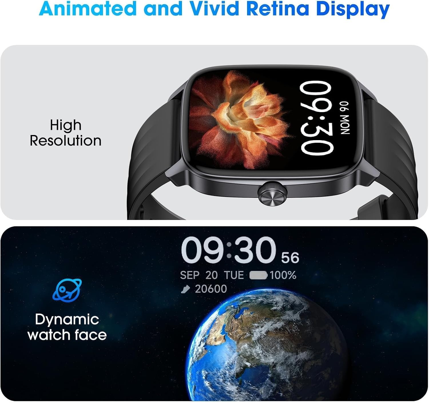Large Display Fitness Tracker | Heart Rate & Sleep Monitor