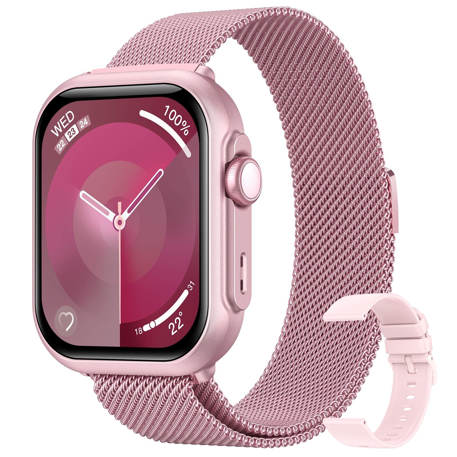 Smart Watches for Women, 1.85″ HD Smartwatch with Heart Rate/Sleep/Health Mon…