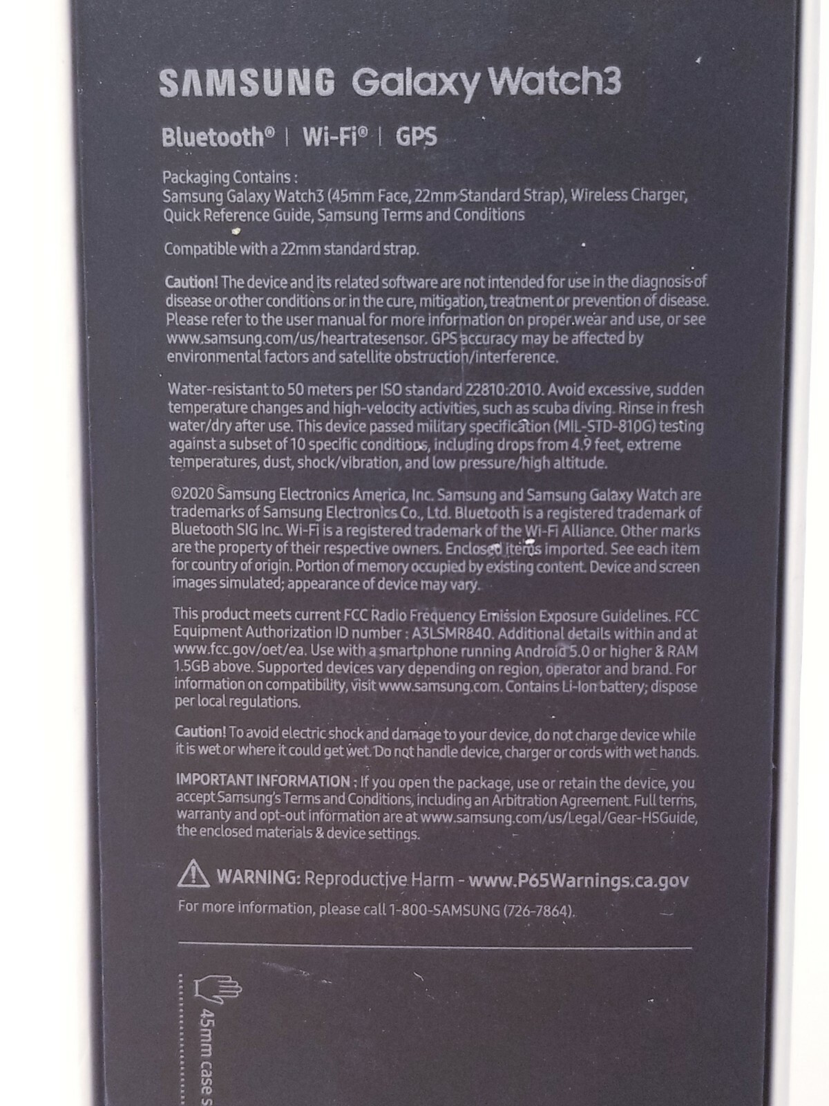 NIB Samsung Galaxy Watch3 R840 45mm Stainless Steel Case with Leather Strap