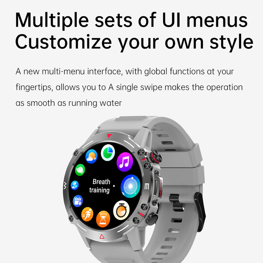 2025 Military AMOLED Smart Watch Bluetooth Call NFC Rugged Sport Fitness Tracker