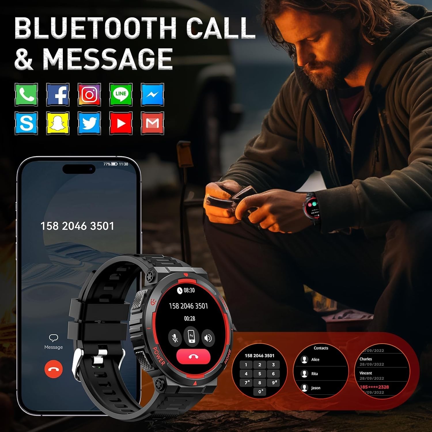 Reloj Inteligente Para iPhone Android De Mujer Smart Watch Pantalla Táct NEW US.