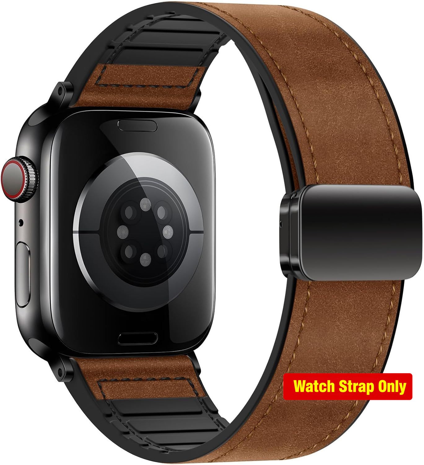 Genuine Leather Band for Apple Watch 44mm 45mm Series 11 10 Adjustable Strap