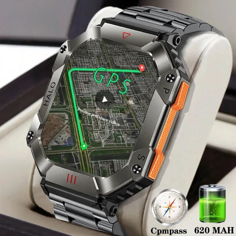 Durable Military Smart Watch Android Ftiness Watch IP68 Waterproof Bluetooth