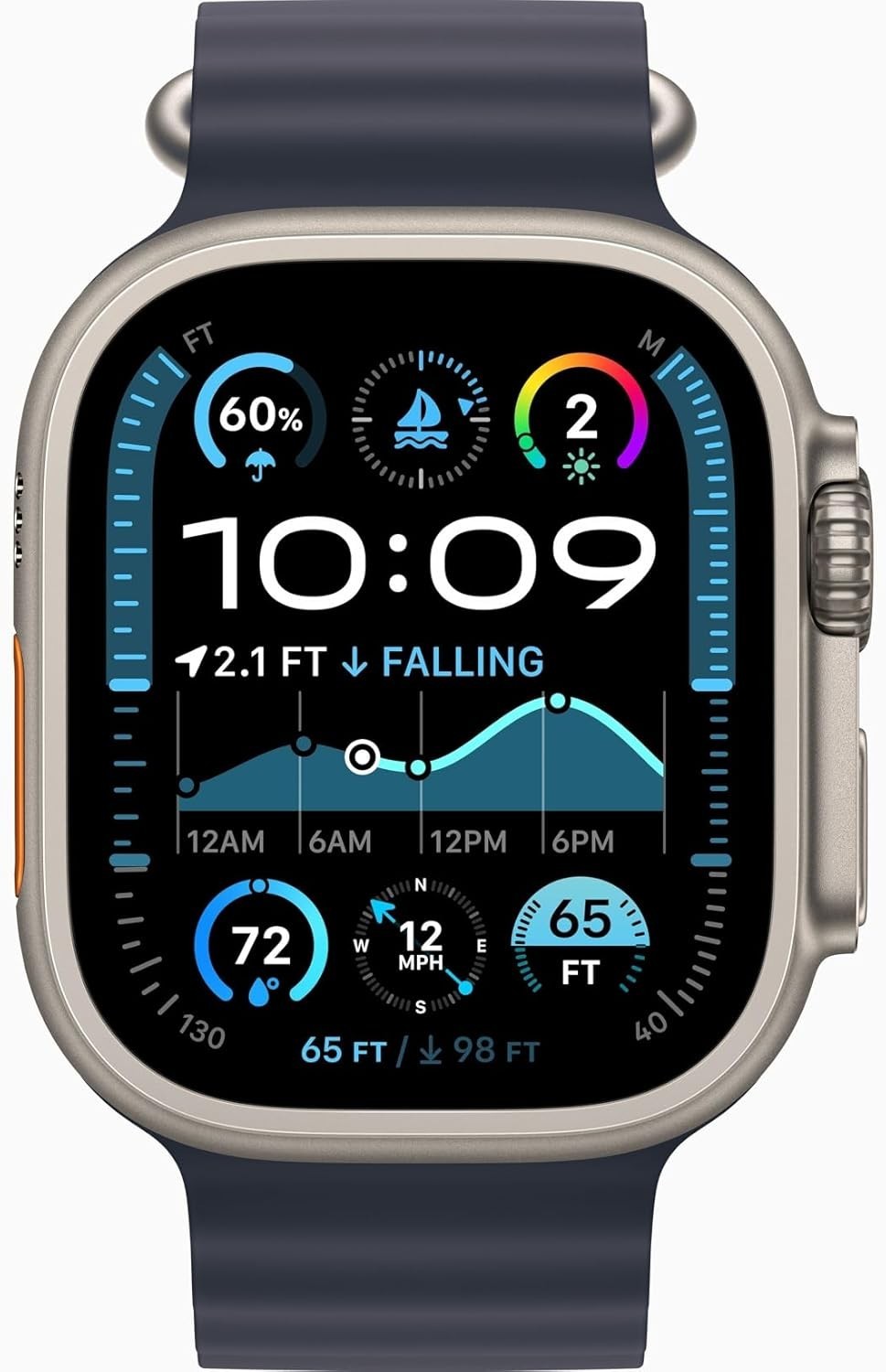 Apple Watch Ultra 2 (GPS+Cellular) 49mm Titanium w/ Blue Ocean Band (MREG3LL/A)