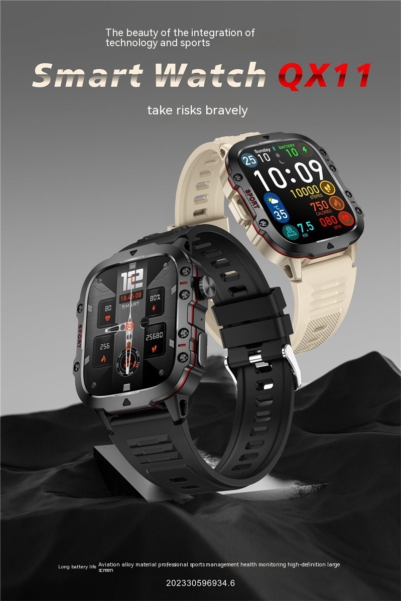 Smart Watch QX11 Bluetooth Military Tactical Rugged Sport Fitness Wristwatch Men